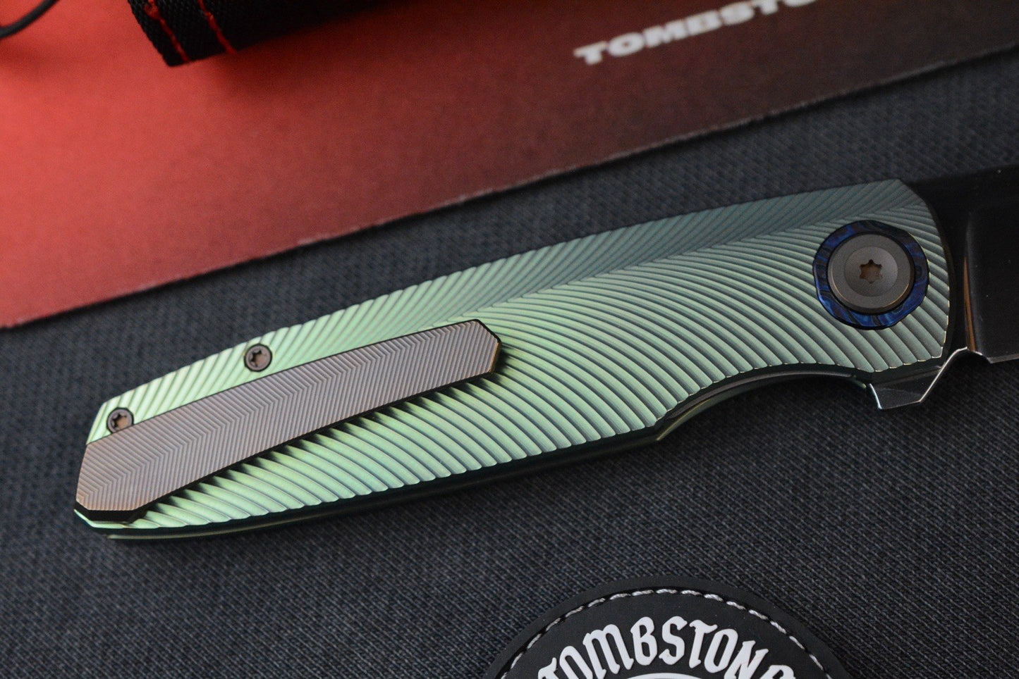 RARE Holt OUTLAW Antique Green Ano / Mirror M390 / Timascus & Copper Accents