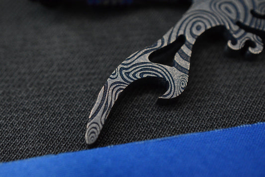 NEW Monkey Edge X Dmitry Streltsov Bottle Opener Octopus Ti Blue Damascus