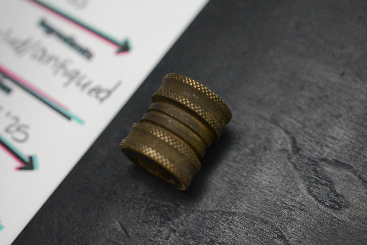 NEW Salt & Peppa Large Shrimp Antique Brass Bead - Re Playge Microtech