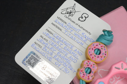 NEW SWAMP EDC Swampy Whale - Dessert Warrior Donut Print Pink w/ Beads & Patch