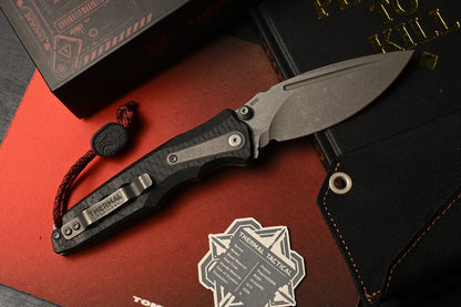 NEW Thermal Tactical Ambient Plasma - Carbon Fiber / Black G10 4” M390 w/ Bead