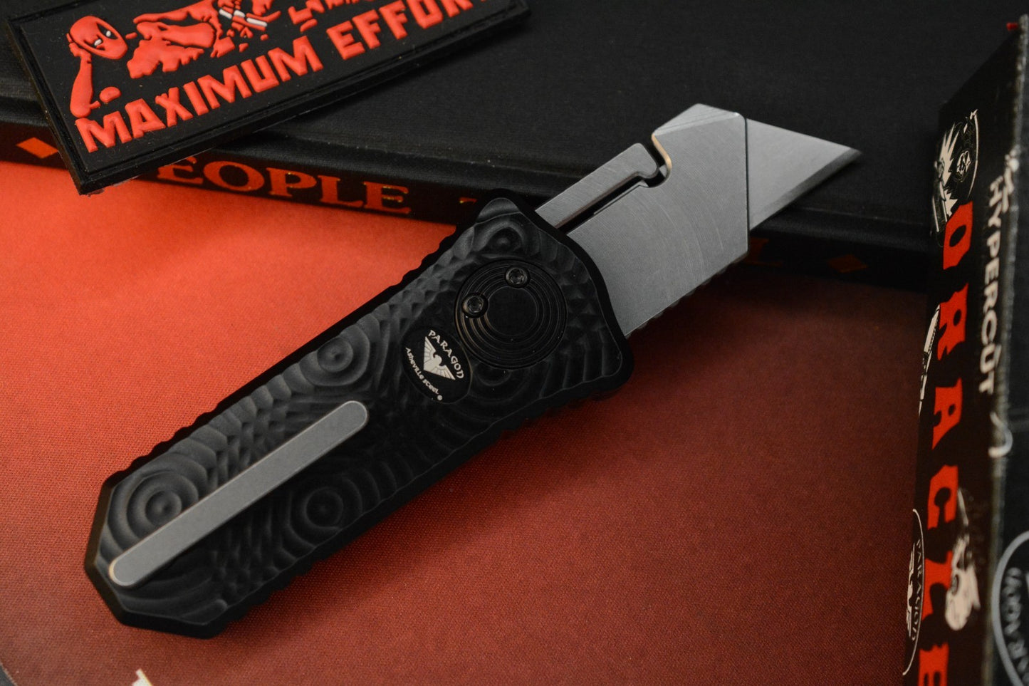 NEW Hypercut MFG Oracle Razor Knife - Ano Black Aluminum / Raindrop Milled