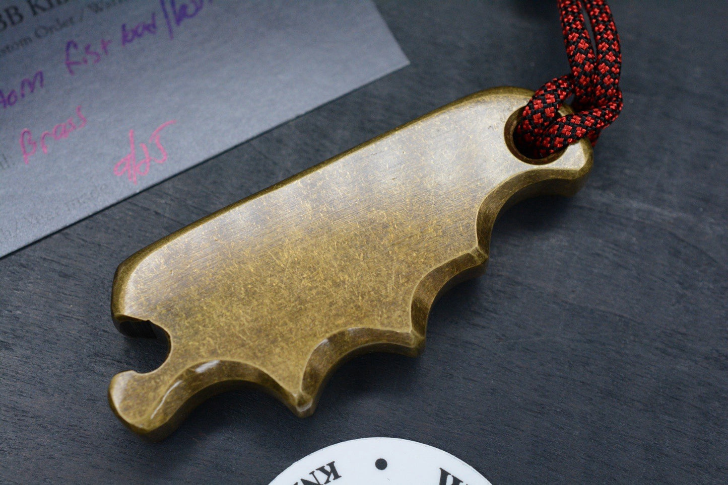 RARE Wild Bill Fist Filler Brass Bottle Opener w/ Custom Molar Re JRW Microtech