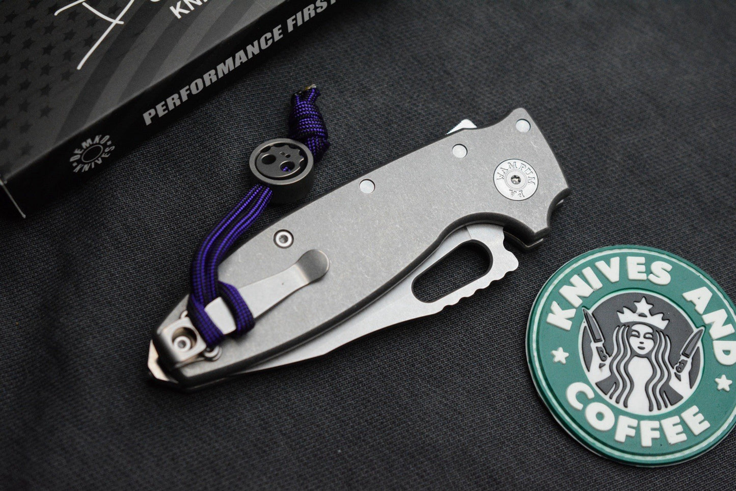 NEW Demko AD20 Shark-A-Tac - MagnaCut Stonewash / Smooth Ti w/ Spike GB & Bead