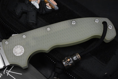 NEW DEMKO AD20 FULL SIZE Trans G-10 Magnacut Clip Point w/Poison Bead & JW Patch