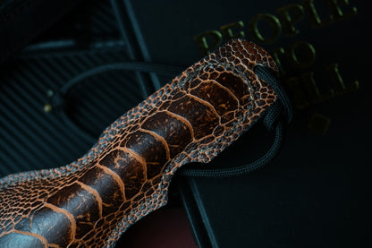 RARE Crimson Knives Street Hammer Custom - Burnt Amber Ostrich
