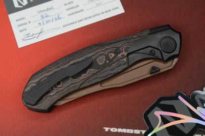 NEW Null Knives Vandal Knife Ti/Copper  PVD/ Camo Carbon Fiber SN 32 Of 50