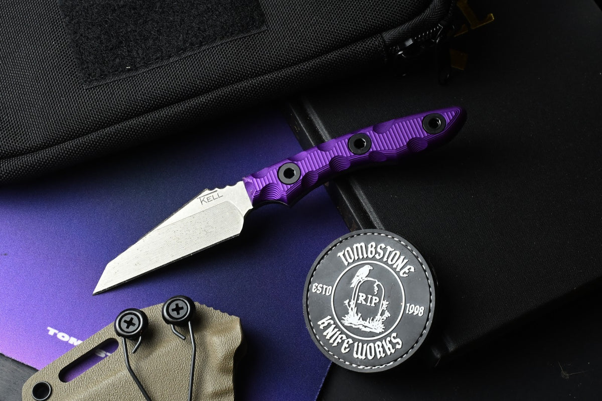 NEW TKell Wharnie EDC PB&J Edition - Distressed MagnaCut / Purple G10 Ltd Ed