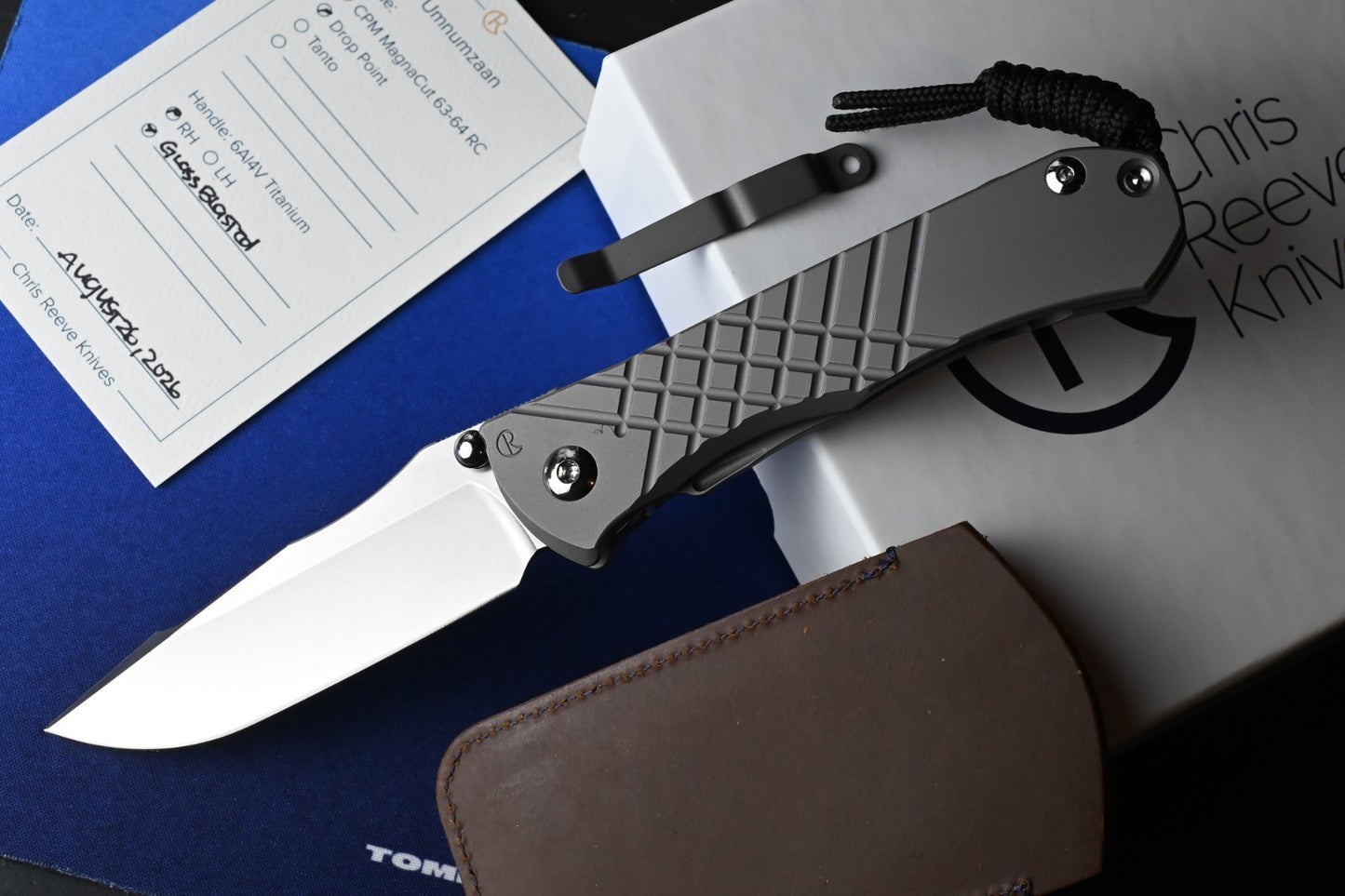 NEW Chris Reeve Umnumzaan - Glass Blasted / DP Magnacut w/ Custom Flag Clip