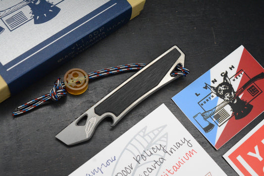 NEW Lynch NW Open Door Policy Pry - SW Ti / Black Micarta Inlays w/ Ultem Bead