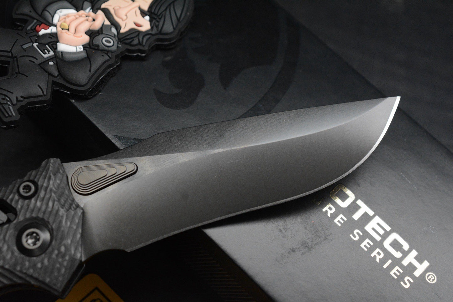 NEW Microtech Amphibian Ram Lok CF SHADOW w/ Playge Skall Bead & Wick Pack