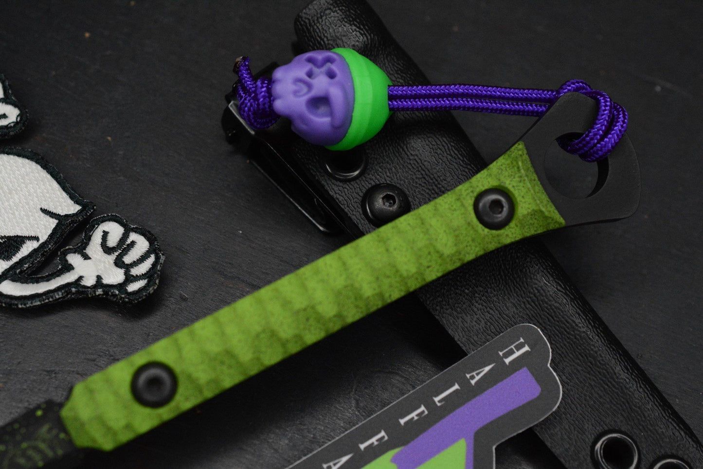 RARE Half Face Cardiac Spike Halloween SE Toxic Green w/Skull & PDW Patch