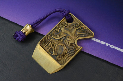 RARE “Fatboy Creations” Kraken Skull Brass Pry Bar USA Made Handmade Re NGMCo
