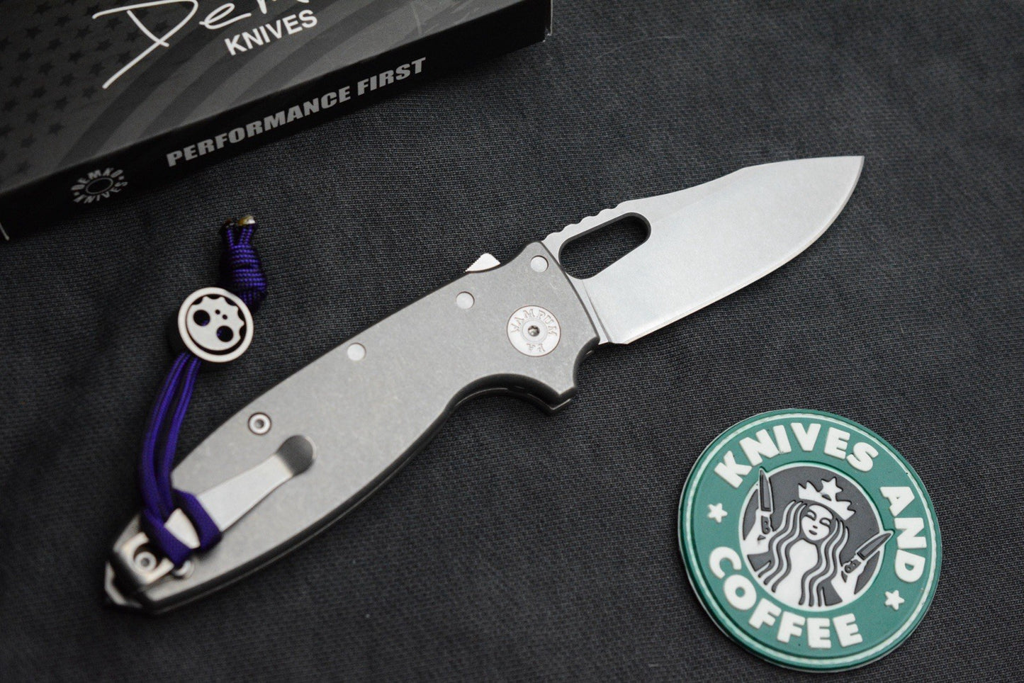 NEW Demko AD20 Shark-A-Tac - MagnaCut Stonewash / Smooth Ti w/ Spike GB & Bead