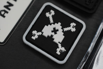 NEW INKY EDC x Antiquated EDC - 8-Bit Death Heart 2x Patch Set - Black & White