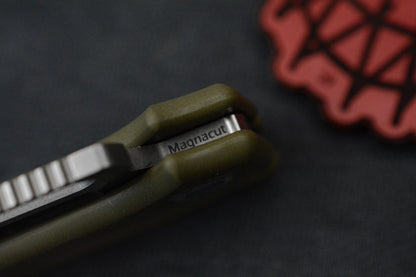 NEW Demko AD22 Shark Foot Magnacut - OD Green G-10 w/ Molar Bead & Patch