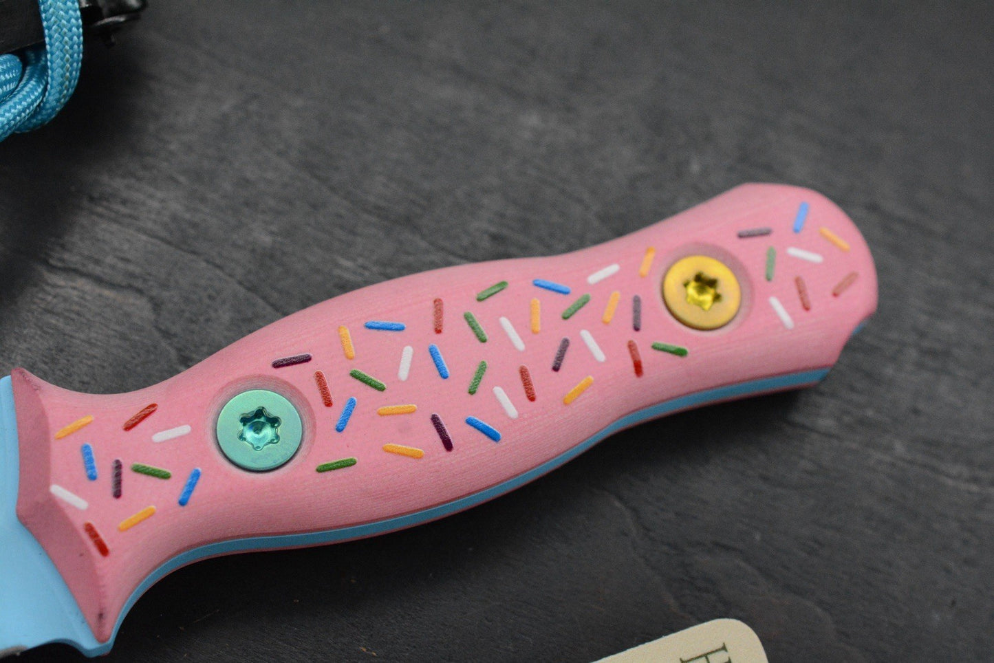 NEW Half Face Blades Dessert Warrior G-10 Trident Fixed Blade w/ Donut Bead Set