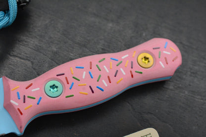 NEW Half Face Blades Dessert Warrior G-10 Trident Fixed Blade w/ Donut Bead Set