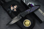 RARE Microtech Socom DLC Spike Grind Purple Haze Fat CF w/ Playge Bead/Wick Pack