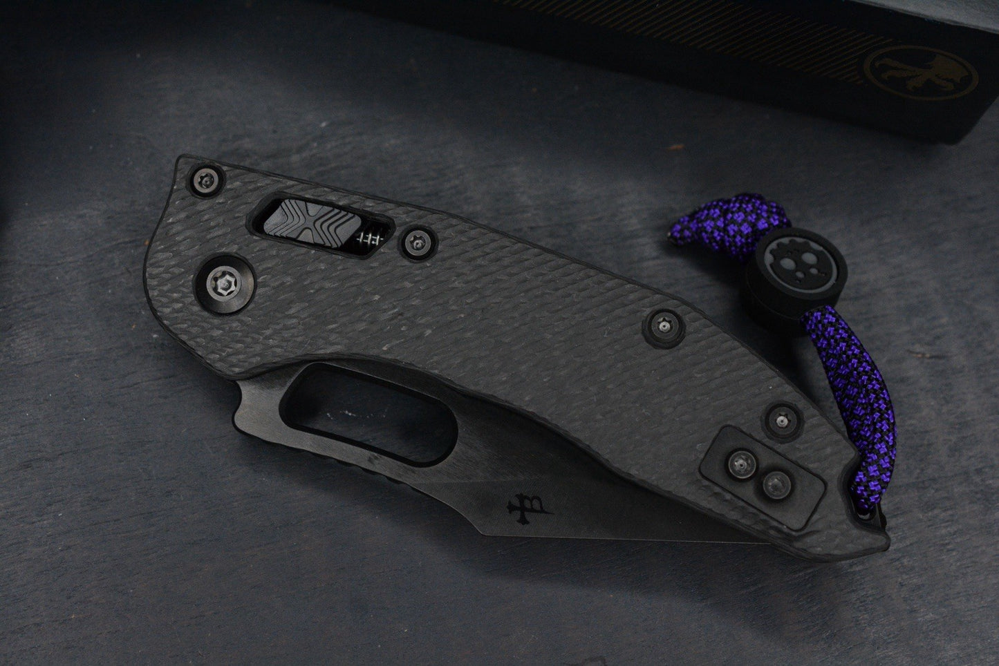 NEW Microtech Stitch-Ram-Lok Carbon Fiber Black DLC w/ Playge Skall & Ozzy Pack
