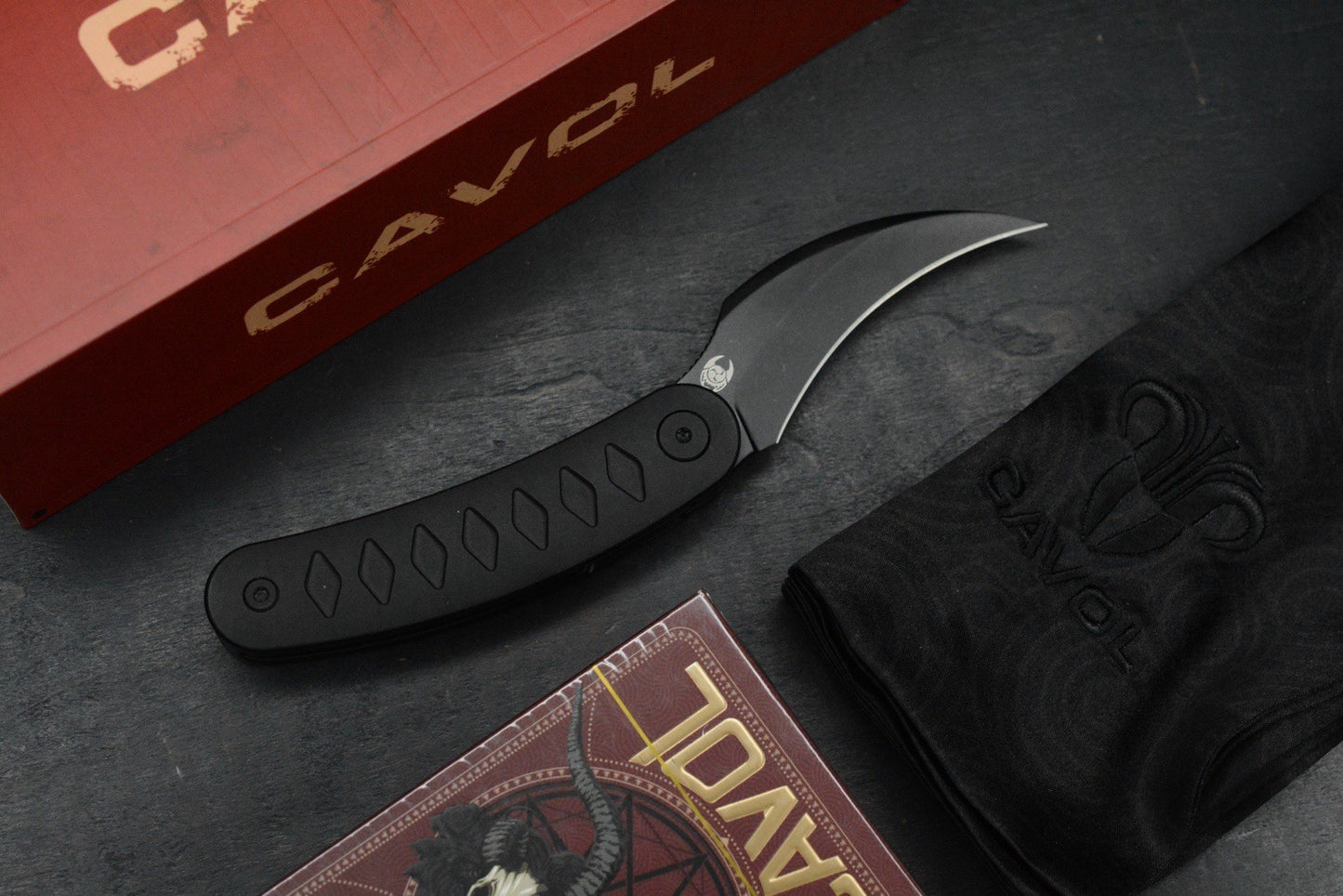 NEW Sneak Reaper Ed’s Manifesto x Cavol - Kage Flipper M390 w/ Black Ti Handle