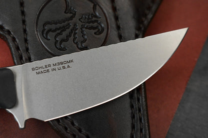 NEW MICROTECH AKRIS FIXED BLADE BLACK G-10 3.7" SW M390MK w/ Leather Sheath