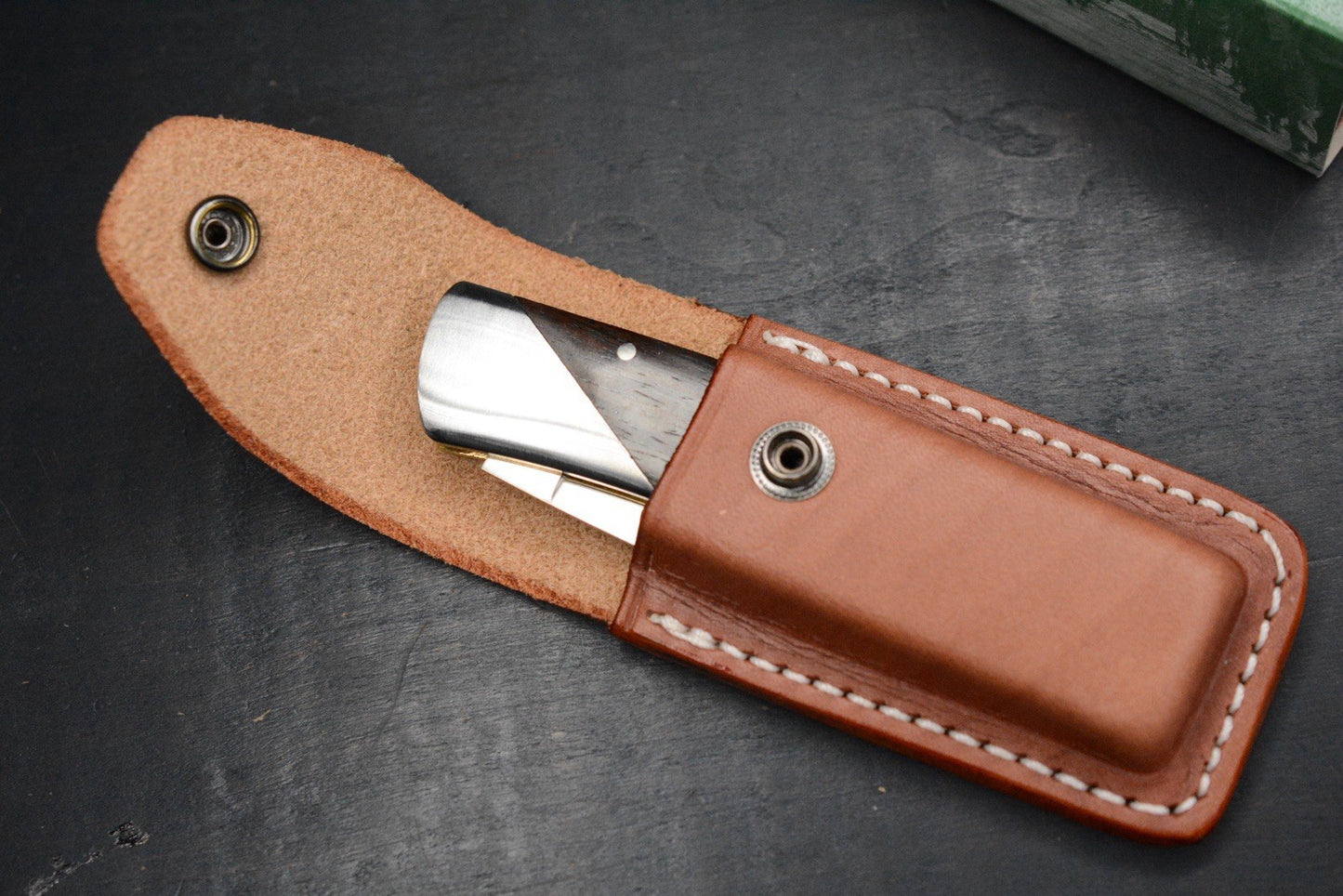 RARE++ Al Mar Denali Top Gun Cocobolo Handles SS Bolsters w/ Leather Sheath