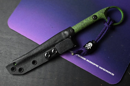 RARE Half Face Blades Ringed Cardiac Spike - Zombie Green w/ Poison Bead