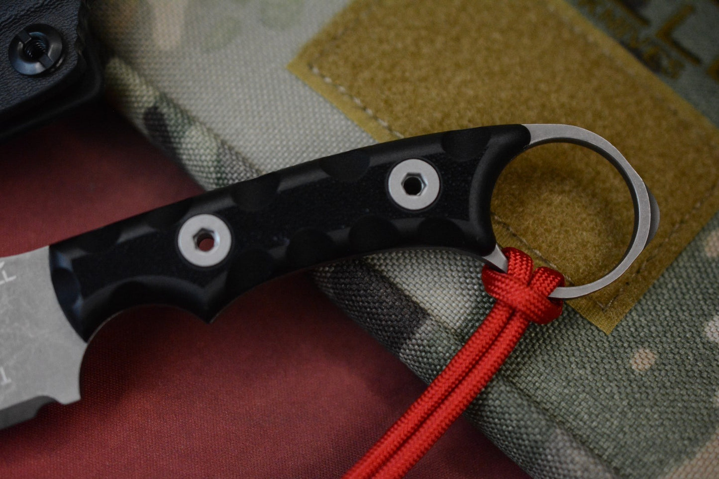 RARE T. KELL MR-1 Reverse Wharncliffe - Black Battlelock w/ Poison Bead & Sheath