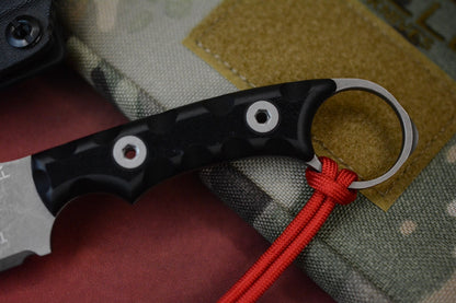 RARE T. KELL MR-1 Reverse Wharncliffe - Black Battlelock w/ Poison Bead & Sheath