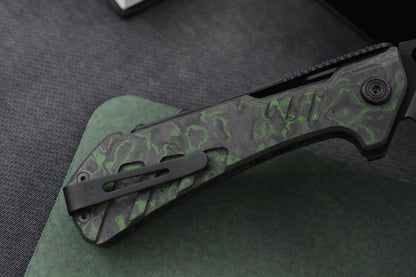 NEW G&G Hawk x Buck Knives Marksman Toxic Green Camo Carbon / Black S35VN