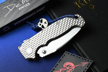 RARE Demko AD20 Kopis V2 Jigged Ti / CPM3V w/ Necro Bead & Patch