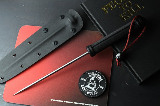 NEW Crawford Knives The Enforcer Spike - Satin / Knurled Aluminum w/ Poison Bead