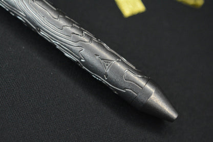 RARE Triple Aught Fellhoelter Ti-Bolt Custom Topo Titanium Pen w/Skull TAD Patch