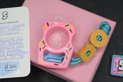 NEW SWAMP EDC Swampy Whale - Dessert Warrior Donut Print Pink w/ Beads & Patch