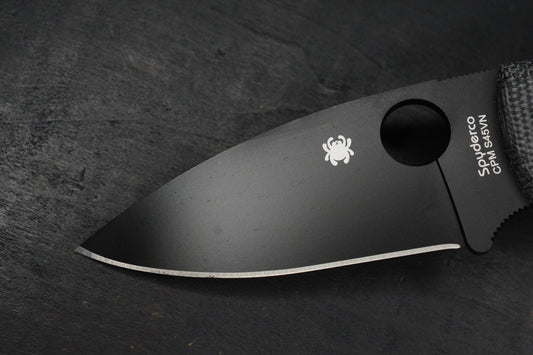 NEW Spyderco Shaman Grey Micarta Black DLC M390 Drop Point  w/ Poison Bead