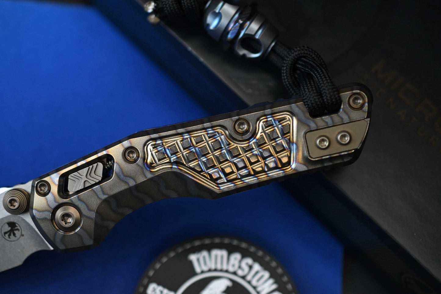 RARE Microtech Custom Flamed Ti Mini MSI “Masterpiece” w/ Custom Bead