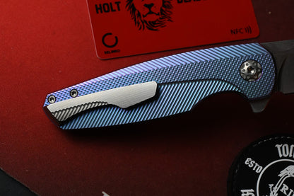 RARE Holt Bladeworks Haptic2.0 - Blurple Ano Checkered / Near Mirror M390