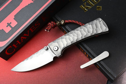 RARE CHAVES Black Label RCK9 - Full Rock SW DP M390 / Rocked Ti Handles w/ Bead