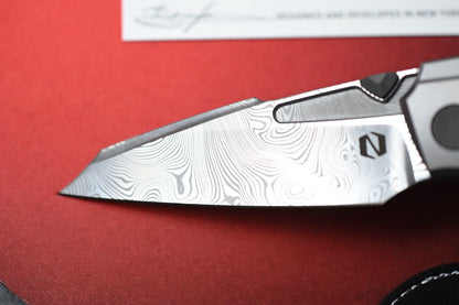 NEW Null Knives Voodoo Doll - Acid Wash Damasteel / Black Camo Carbon Fiber