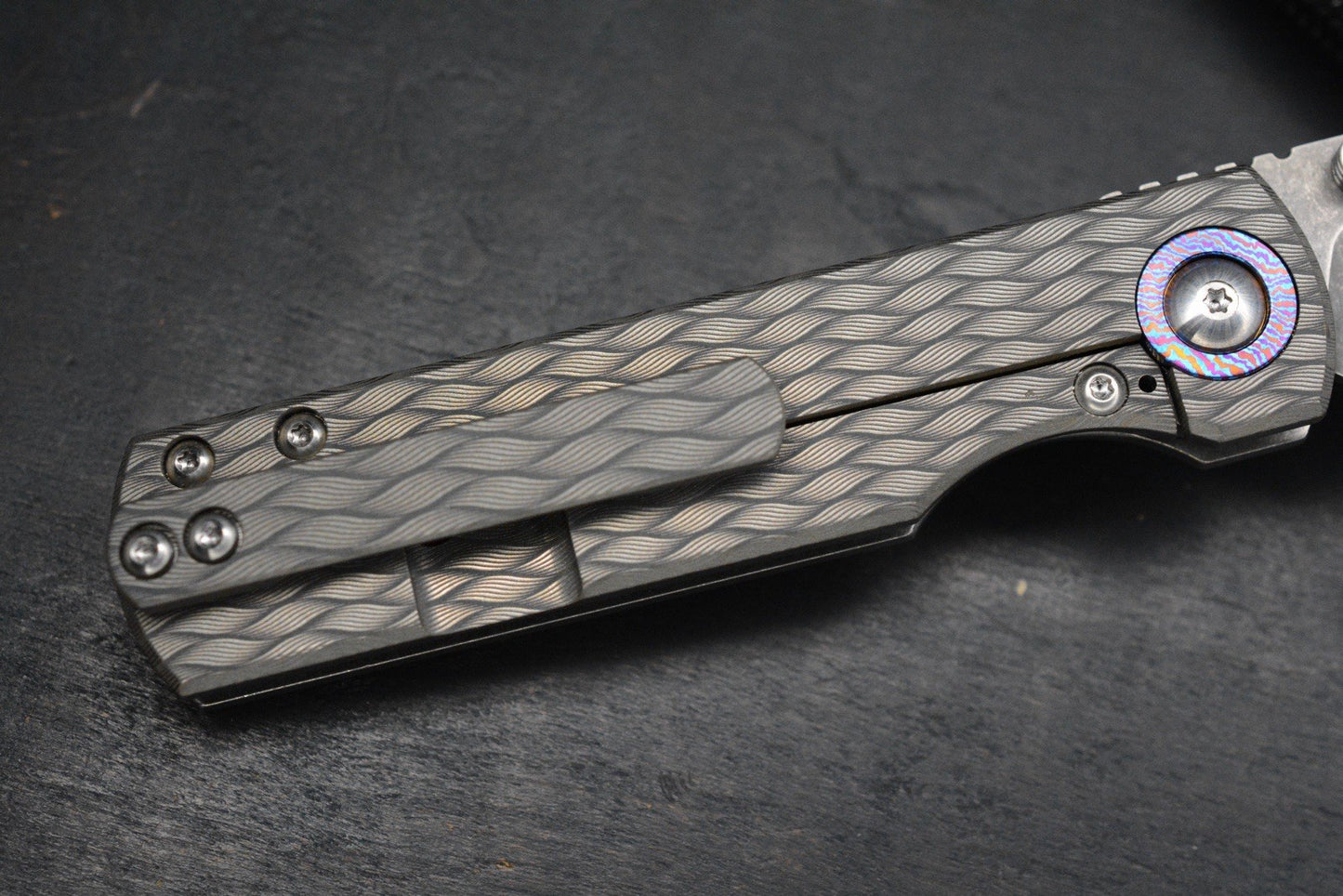 CUSTOM Monterey Bay Sea Otter Iron Weave - Timascus Pivot / Compound Magnacut