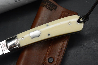NEW Great Eastern Cutlery #P74525 Northfield Ivory Linen Micarta Pocket Fixie