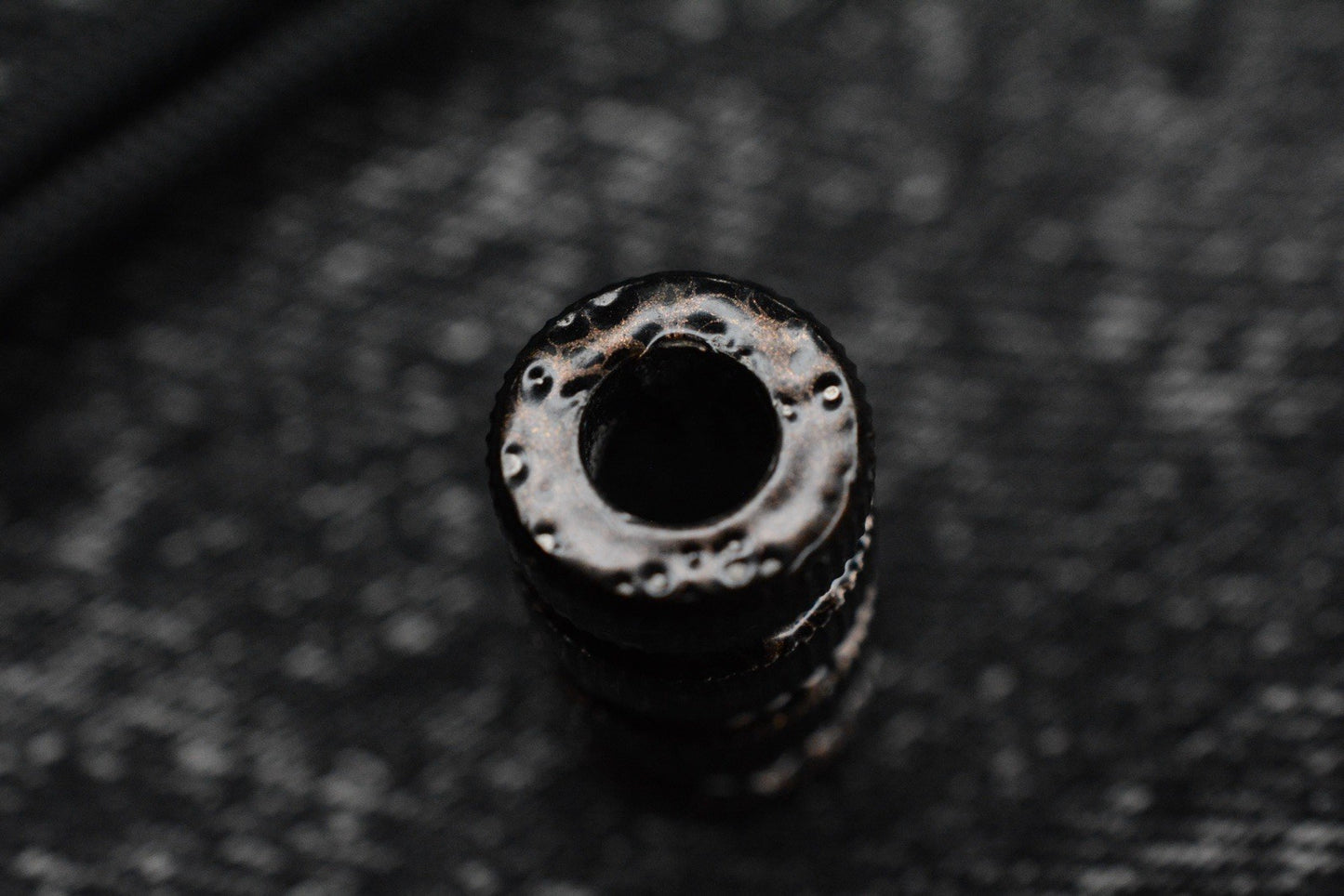 NEW TKW Spiraled Glossy Black Titanium Lanyard Bead