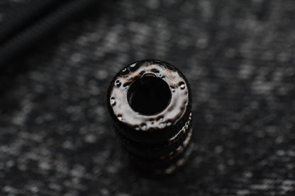 NEW TKW Spiraled Glossy Black Titanium Lanyard Bead