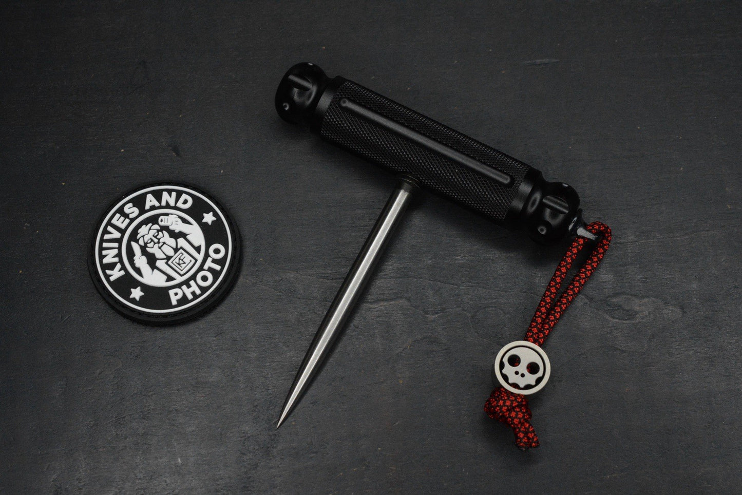 RARE Crawford Push Pick Kubaton 3.5” Gloss Black Aluminum Re Microtech