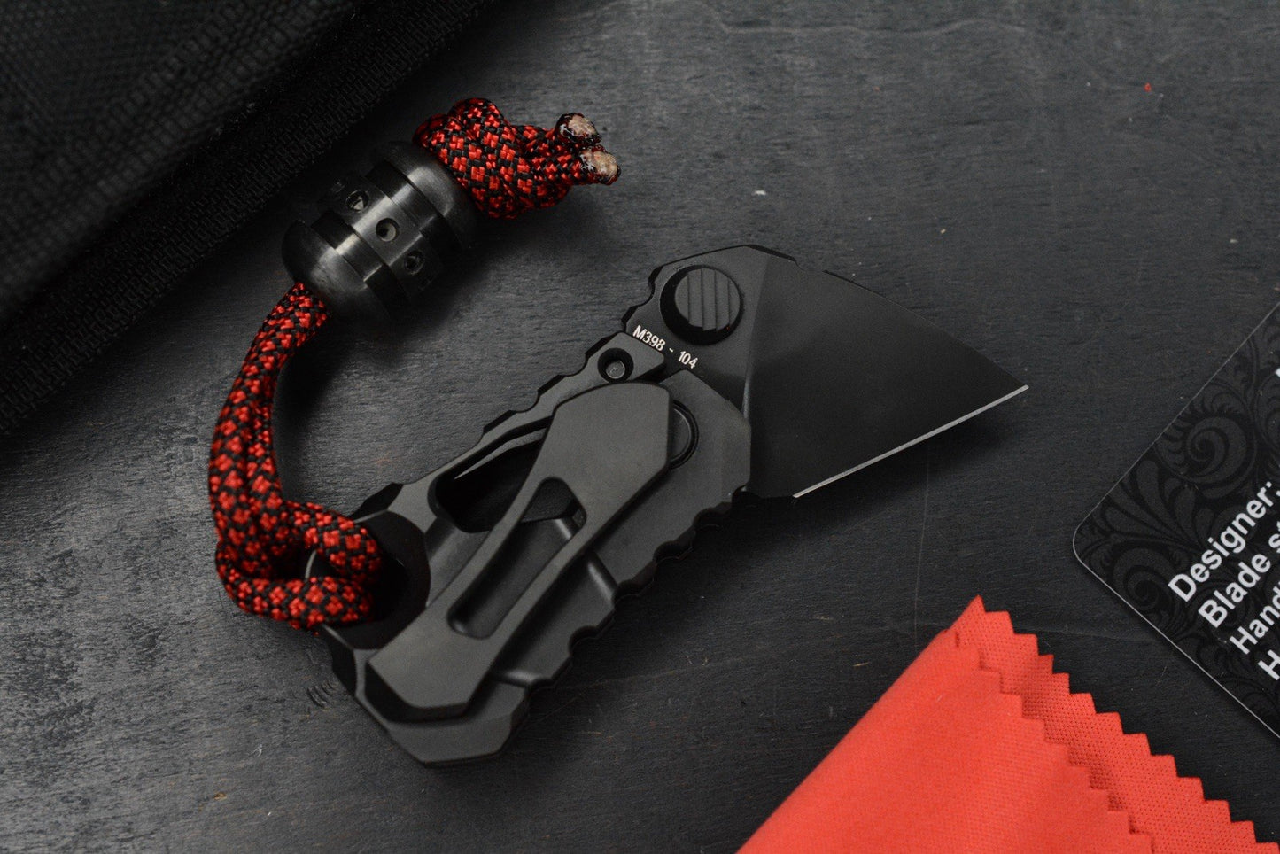 RARE++ Custom Knife Factory KEK Slipjoint - Black DLC / M398 w/ Zirc Droid Bead