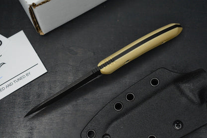 NEW Hinderer Flashpoint Magnacut Sheepsfoot Fixie - Battle Black Buckeye Handle