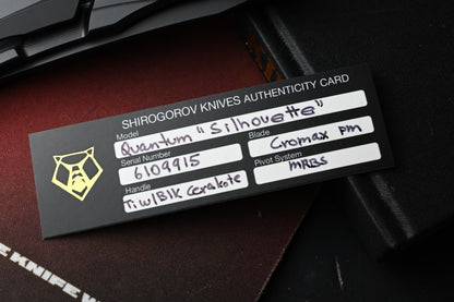 RARE Shirogorov Quantum Silhouette - Black Cerakote Ti / Climax PM Blade MRBS