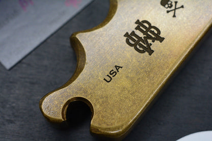 RARE Wild Bill Fist Filler Brass Bottle Opener w/ Custom Molar Re JRW Microtech