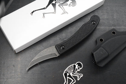 RARE Ed’s Manifesto & Kopis Designs L-Via Field Knife - Black / Acid Stonewash
